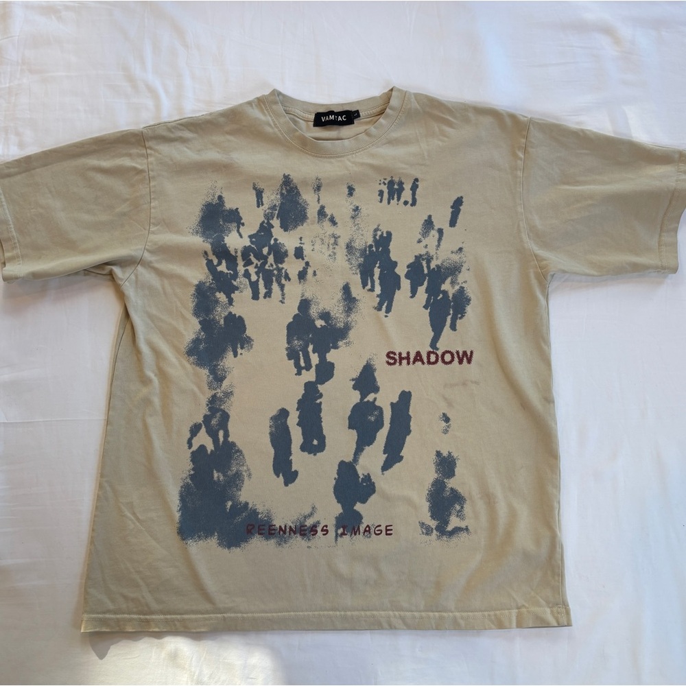 VAMTAC Shadow Reenness Image Graphic Tee Tan Beige - Size L